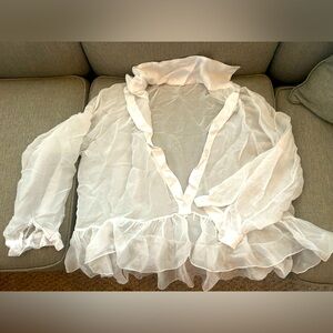 Elegant White Sheer Blouse